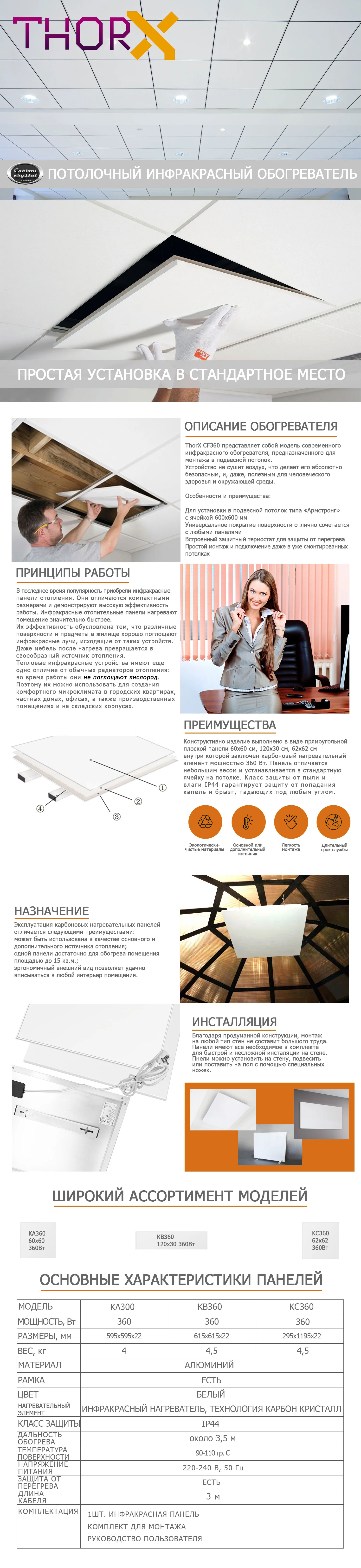 ThorX KC360 360 ватт 120*30 см панель инфракрасного нагрева с углерода с украшением в виде кристаллов Технология