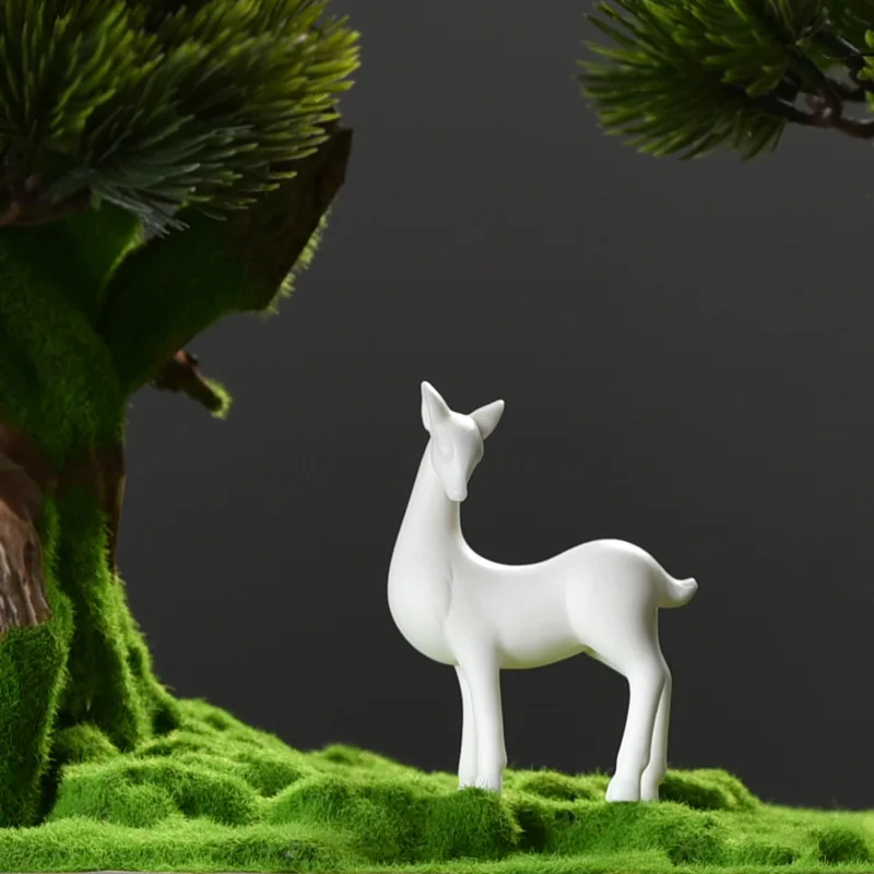 

Micro Landscape Bonsai Ornaments Deer Mini Ceramic Animal Succulent Flowerpot Potted Landscaping Accessories