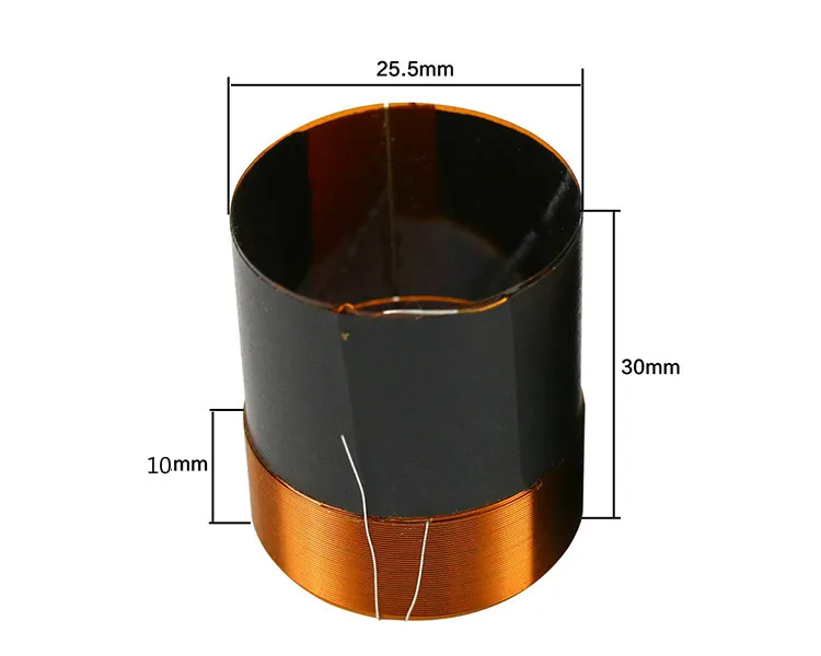 Black Voice Coil 25,5 мм НЧ-динамик звуковая катушка 4ohm 25 Core Белый Черный Алюминий запчасти для ремонта динамика для 4-10 дюймов динамик 2 шт - Цвет: Black Voice Coil