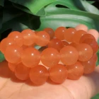 Бусины из нефрита с натуральным камнем ААА, бусины из оранжевого халцедона для изготовления ювелирных изделий сделай сам, браслетов и ожерелий 6, 8, 10 мм