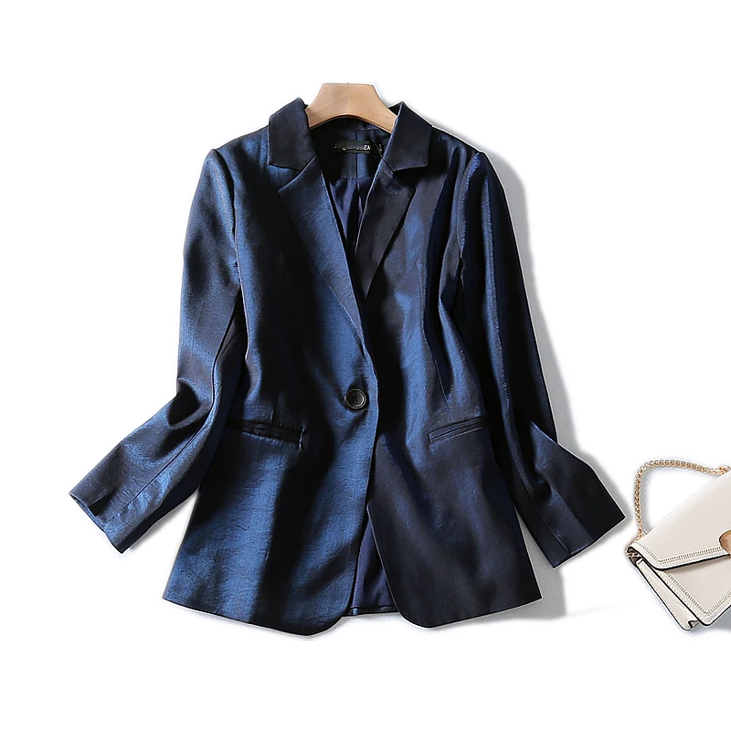 2019 новый осенний костюм куртка Простой яркий Шелковый градиентный цвет