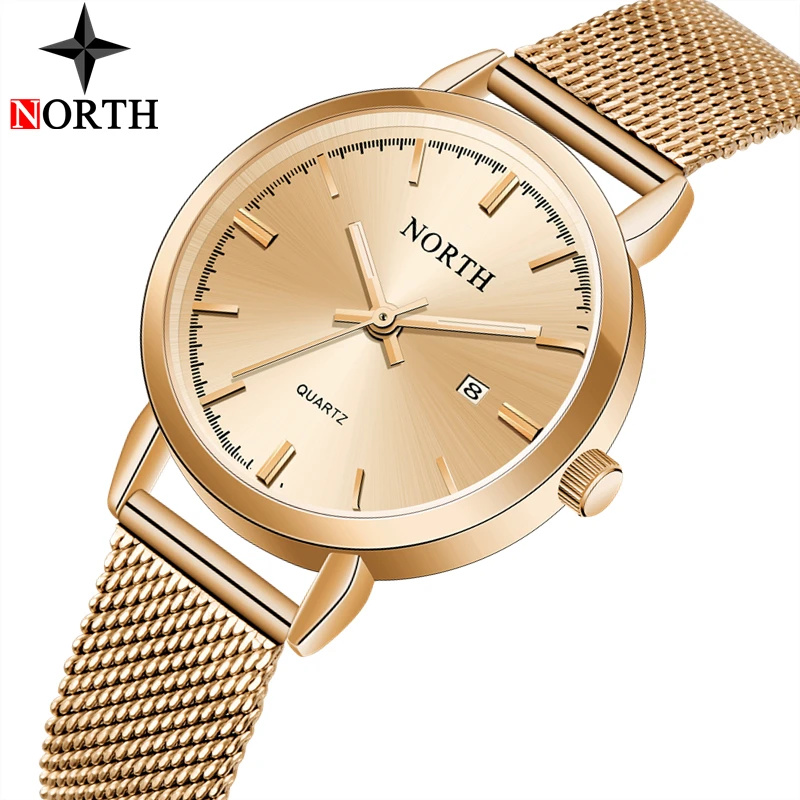 Reloj mujer NORTH женские часы Топ люксовый бренд Женская мода платье Дата кварцевые