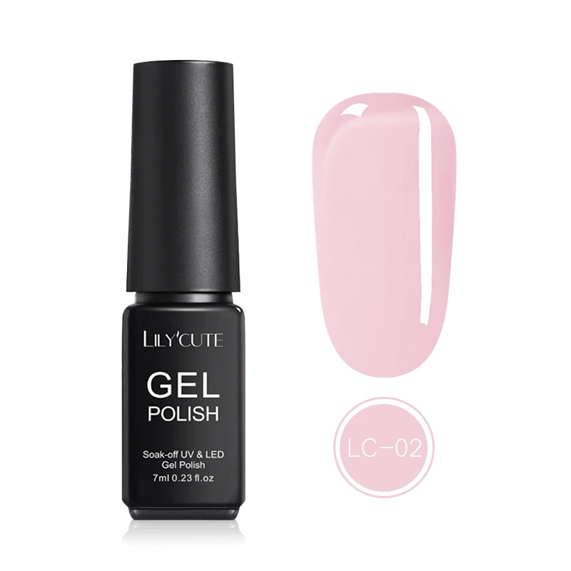 Ice Cream Gel 02 LILYCUTE 7 мл блики блеск замочить от УФ-гель Полупостоянный Гибридный длительный дизайн ногтей Гель-лак для УФ-лампы розовые цвета серии - Color: Ice Cream Gel 02