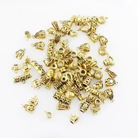 50gpack antique gold connector charms bail beads pendant clasp bracelet necklace connectors diy jewelry making accessories