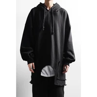 mens hoodie spring and autumn style medium long loose hip hop hoodie sweatshirt male personality casual coat