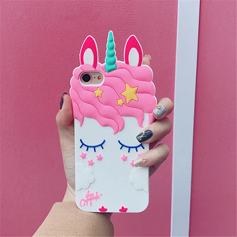 Unicorn White 3D с изображением единорогов из жидкого силикона чехол для телефона для samsung Galaxy S9 S8 S10 Note 9 8 J2 prime J5 J7 J8 J4 A6 плюс крышка - Цвет: Unicorn White