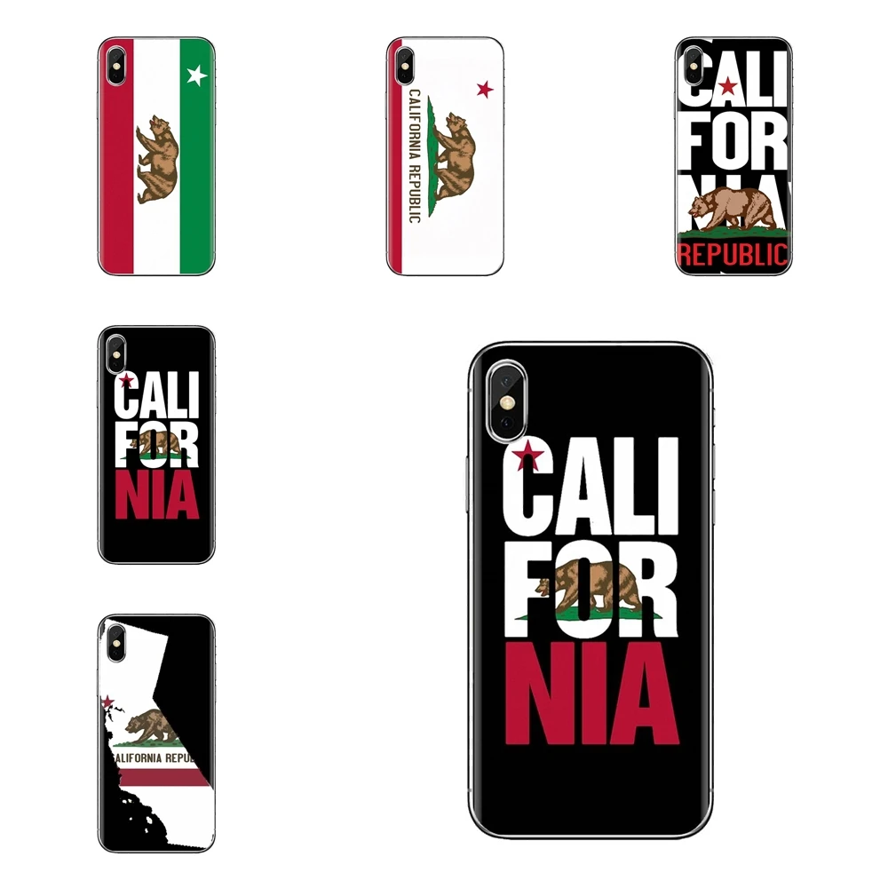 Transparent TPU Cases Flag of California Republic Bear For Samsung Galaxy S3 S4 S5 Mini S6 S7 Edge S8 S9 S10 Plus Note 3 4 5 8 9 |