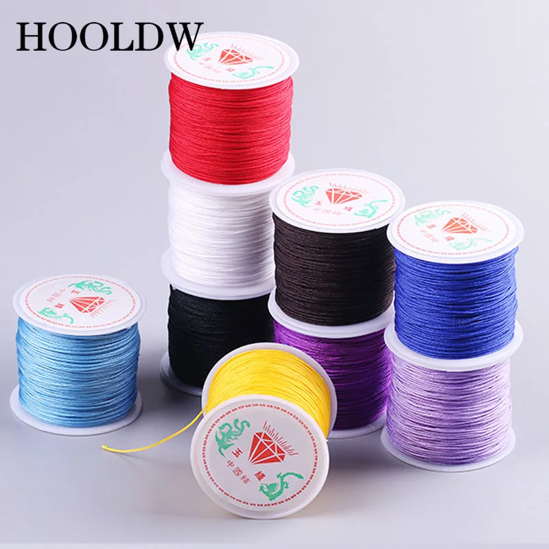 Плетеный нейлоновый шнур для украшений сделай сам 32 цвета 0 8 мм 45 м|Ювелирная