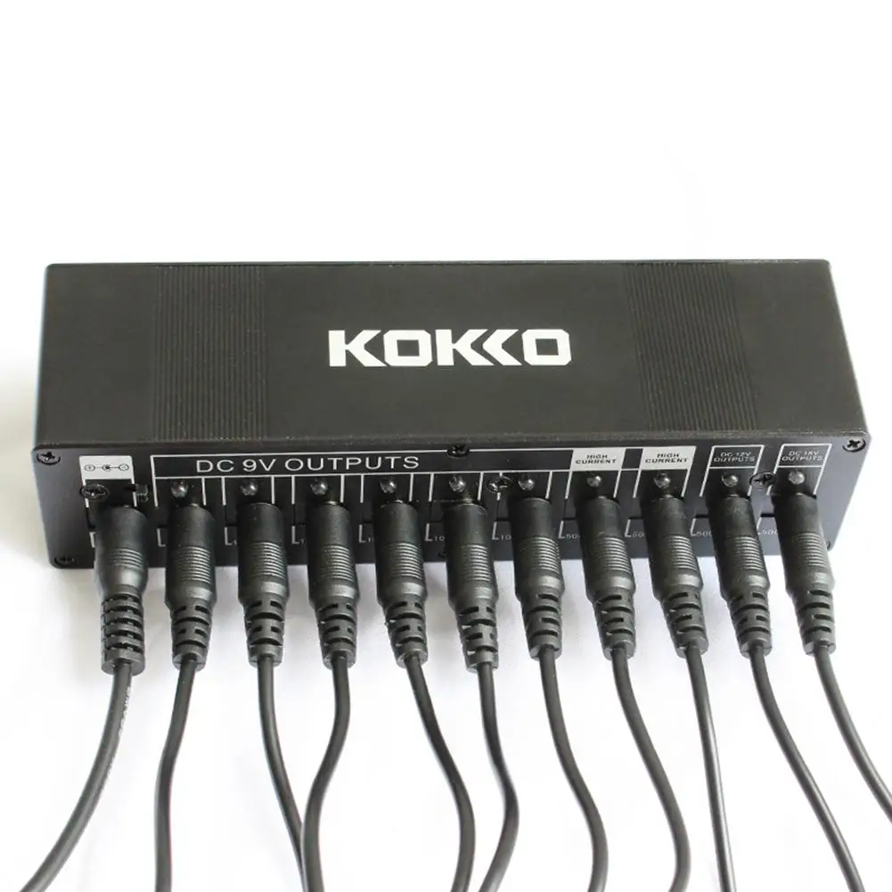 kokko elektrische gitarre effekte pedal board power versorgung 10 möglichkeiten isolierte ausgänge dc power kabel gitarre teil zubehör