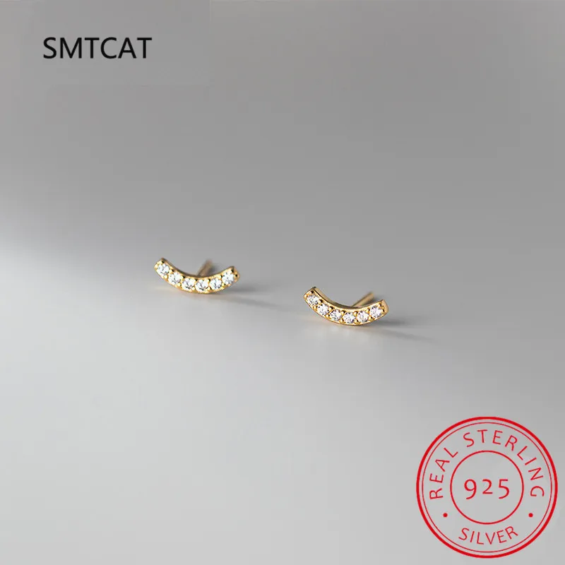 

Женские маленькие серьги SMTCAT, серьги-гвоздики из серебра 925 пробы с фианитами