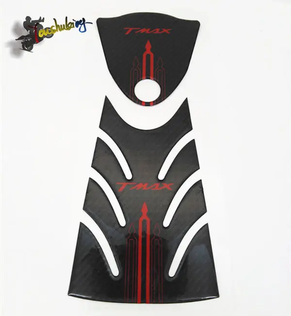 

For T-MAX TMAX530 Tank Pad Tankpad Protector Sticker Decal Universal Fishbone Carbon Fiber