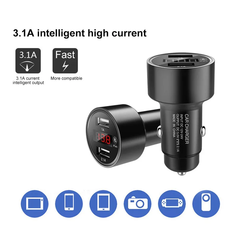 Автомобильный gps трекер умный двойной зарядное устройство USB gps Bluetooth позиционирование зарядное устройство с светодиодный цифровой дисплей функция позиционирования приложения