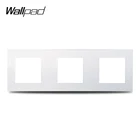 Тройная белая панель Wallpad S6 для самостоятельной сборки, матовая панель из поликарбоната для настенного выключателя, имитирующая алюминиевую пластину, без комбинации, 258*86 мм