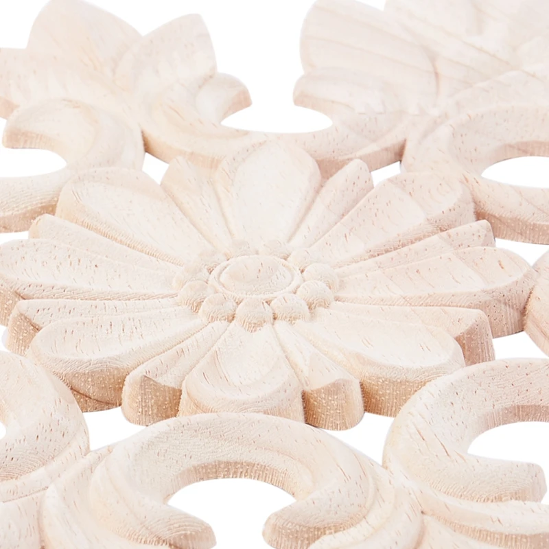

1X Rubber Wood Carved Floral Decal Craft Onlay Applique Furniture DIY Decor #C:20*20cm