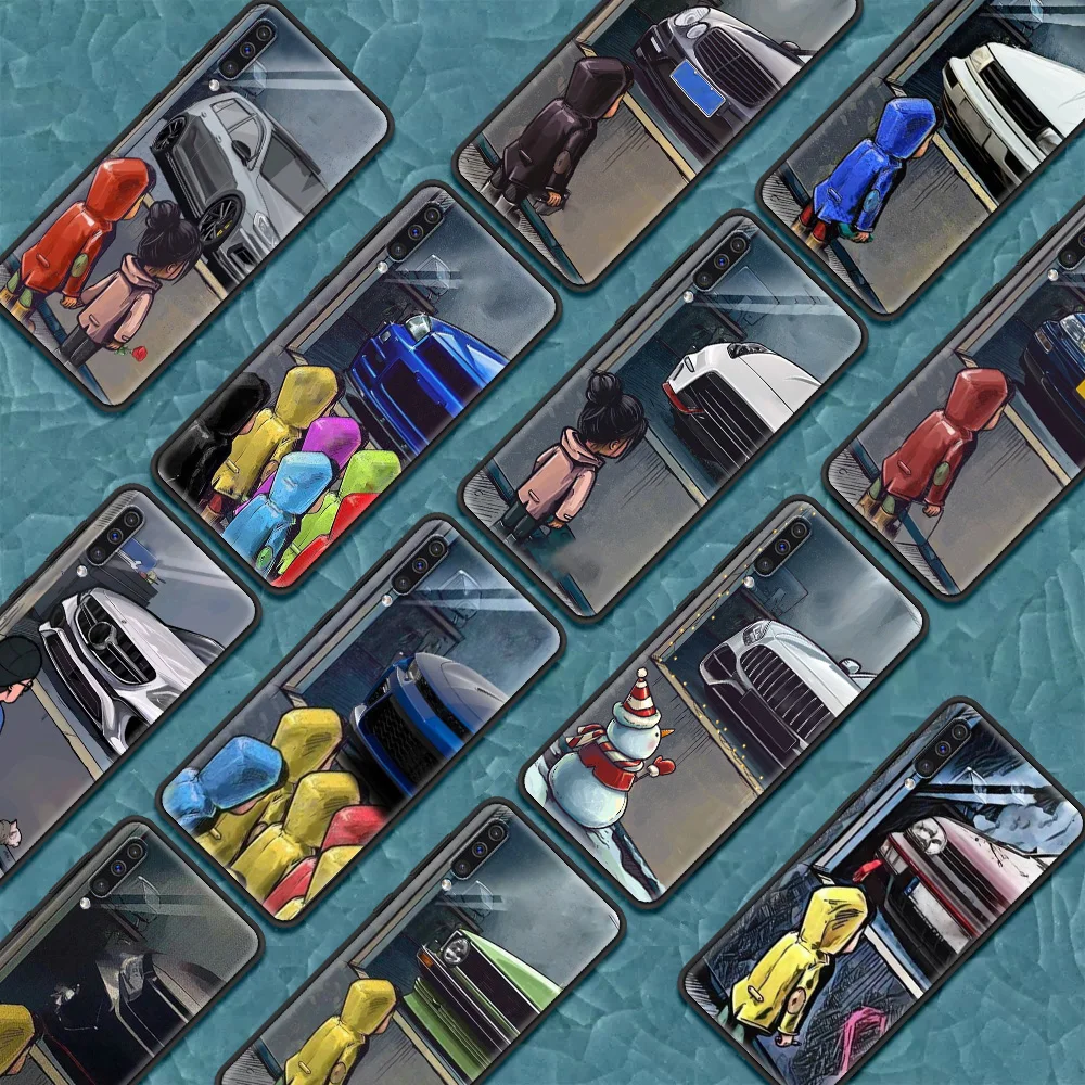 

Case for Samsung A90 A80 A70s A70 A60 A50s A50 A40 A30s A30 A20s A20e A20 Cover Black Shell Boy Girl See Cool Sports Car Drift