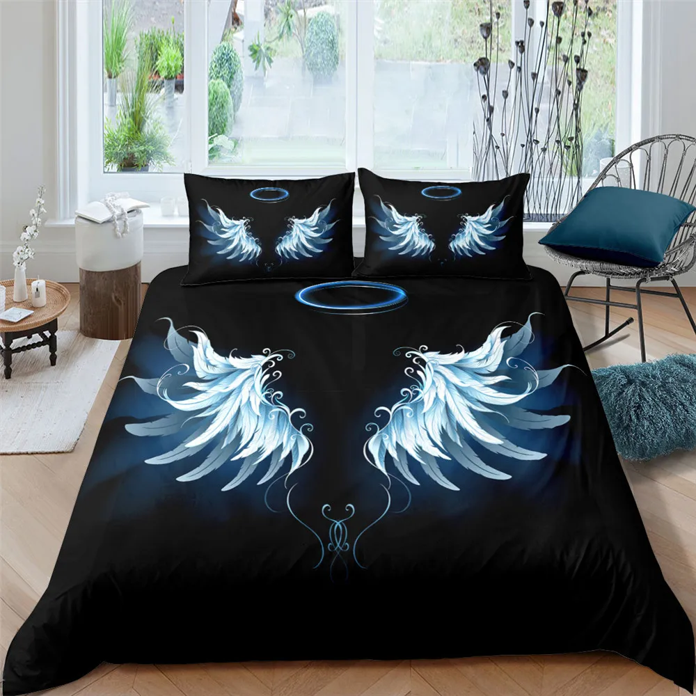 

Fashion Bedding Set 2/3Pcs 3D Wing Duvet Cover Sets King Queen Double Full Twin Single Size US/EU/AU/UK