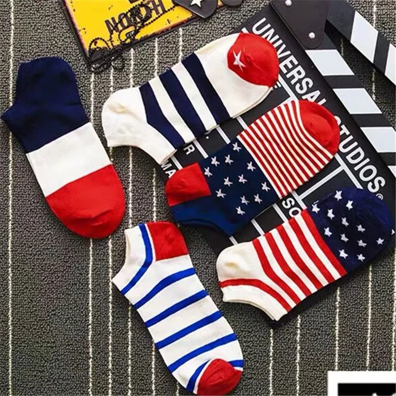 5 пар/партия носки для мужчин и женщин стильные башмачки с национальным флагом