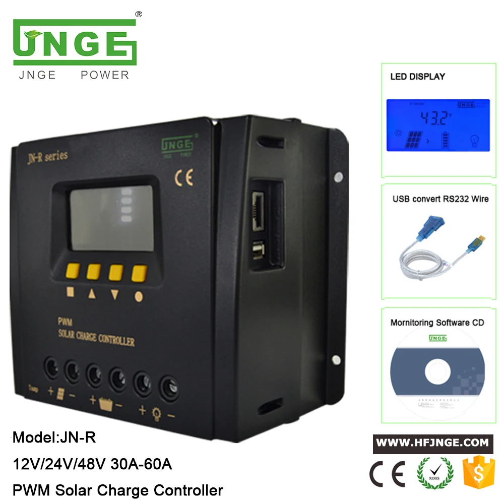 

JNGE, фабричная розетка, электронный контроллер, 60 А, 48 В, регулятор заряда солнечной батареи с Wi-Fi, GPRS, ПК