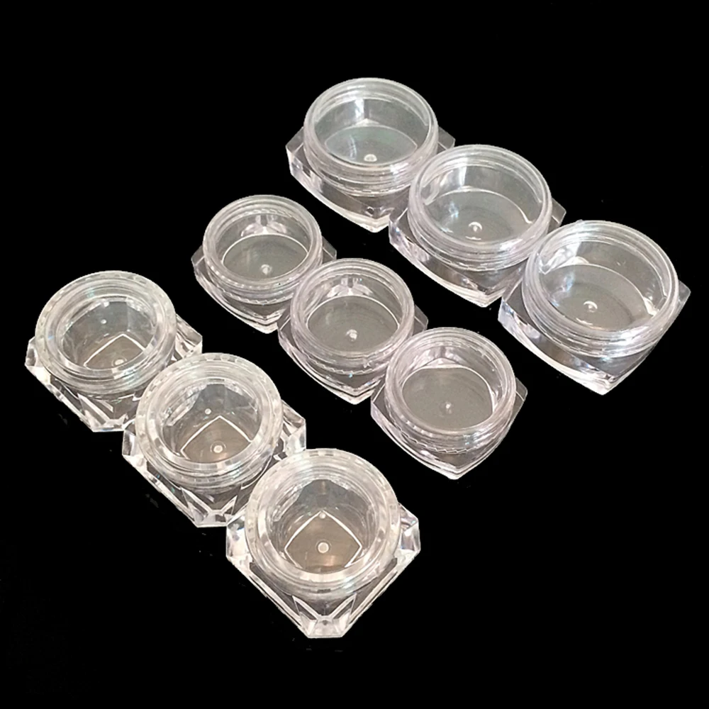 100 шт. пластиковая банка для образцов с квадратным дном прозрачные маленькие