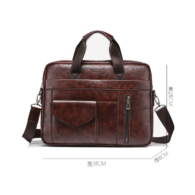 

Fashion Men's PU Leather Briefcase Man Laptop Bag Casual Business Tote Bag for Men Messenger Bags Male Briefcases 2021 Handbag
