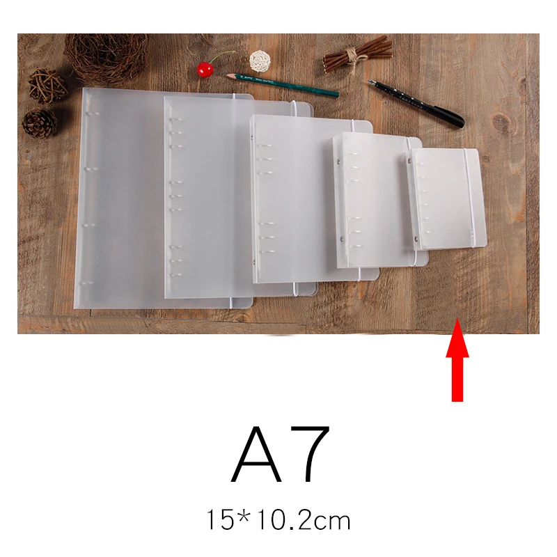 A7(6-hole) A5 A6 A7 6 полое кольцо записная книжка планировщик полипропиленовый прозрачный Внутренний сердечник крышка аксессуар офисные школьные принадлежности канцелярский магазин - Цвет: A7(6-hole)