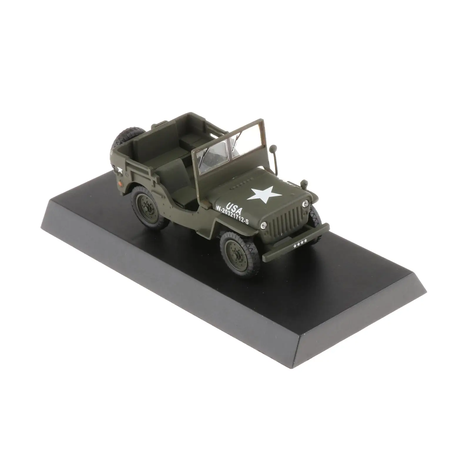 

Metal Diecast 1:43 Scale WW II Jeep 1947 Military US Army Model Car Toy