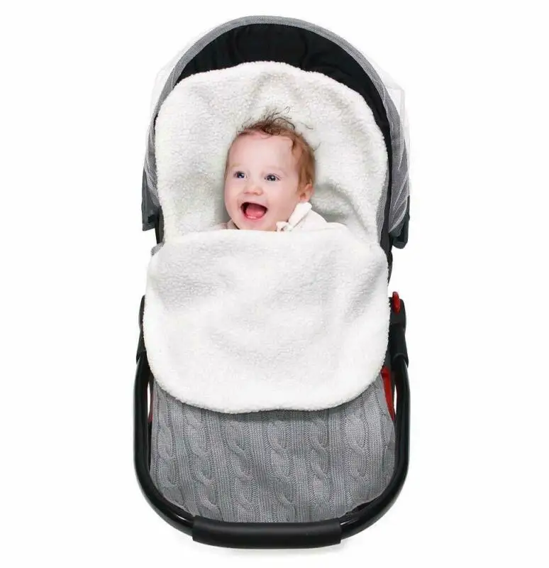 Newborn Infant Baby Blanket Knit Crochet Winter Warm Swaddle Wrap Sleeping Bag 2 Colors | Мать и ребенок