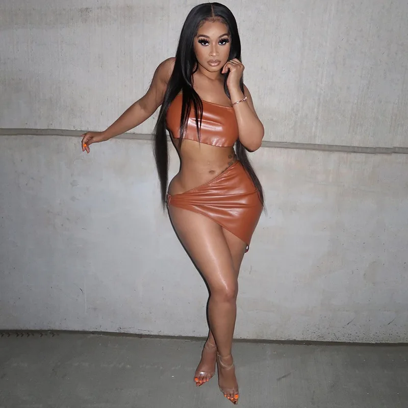 

Cutubly 2 Pieces Set Autumn Winter Women Sexy Party SkirtSetsWomen2PieceOutfits Sleeveless Solid Bandage Club Tracksuit New