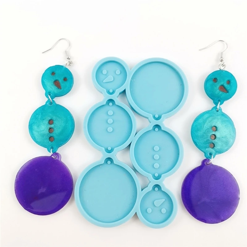 

2 шт. ручной работы Снеговик висячие серьги кулон эпоксидная смола, форма с мультяшным персонажем "Снеговик" смолы литейная форма ювелирные ...