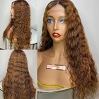 Парик из вьющихся человеческих волос 13x 4, парик на сетке спереди коричневого цвета, перуанский парик на сетке 4*4, 180% предварительно выщипанные парики на сетке спереди для женщин