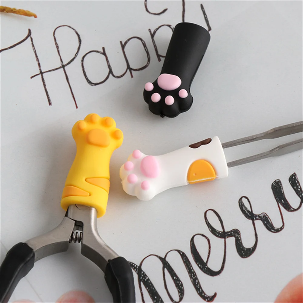 1x Nipper Cover Protective Sleeve For Nail Cuticle Scissors Manicure Pedicure Tools Dead Skin Tweezers Cap Cat Paw | Красота и