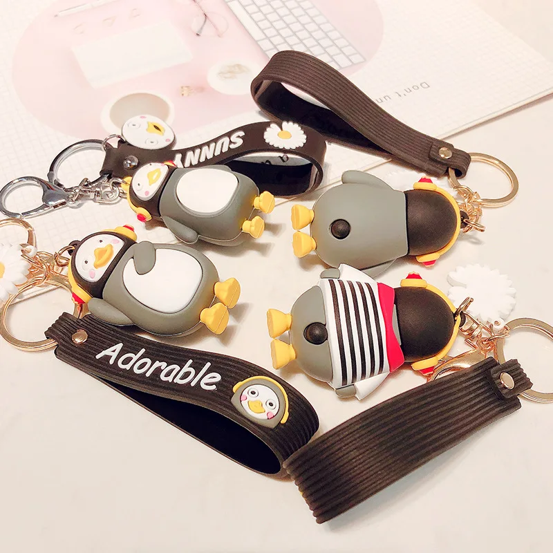 

Korean Ins Penguin Keychain Cute Cartoon Adorkable Car Key Chain Girl Bag Pendant Accessories Keyring Kids Gifts