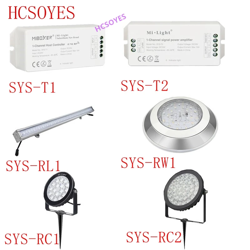MIBOXER SYS-T1/SYS-T2/SYS-RL1/SYS-RW1/SYS-RC1/SYS-RC2 rgb wifi светодиодный сенсорный контроллер усилитель