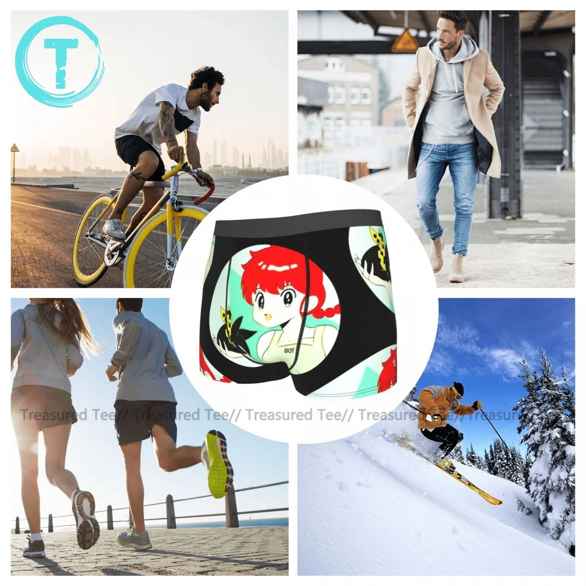 

Ranma Underwear Pouch Hot Polyester Trunk Printed Stretch Boy Boxer Brief