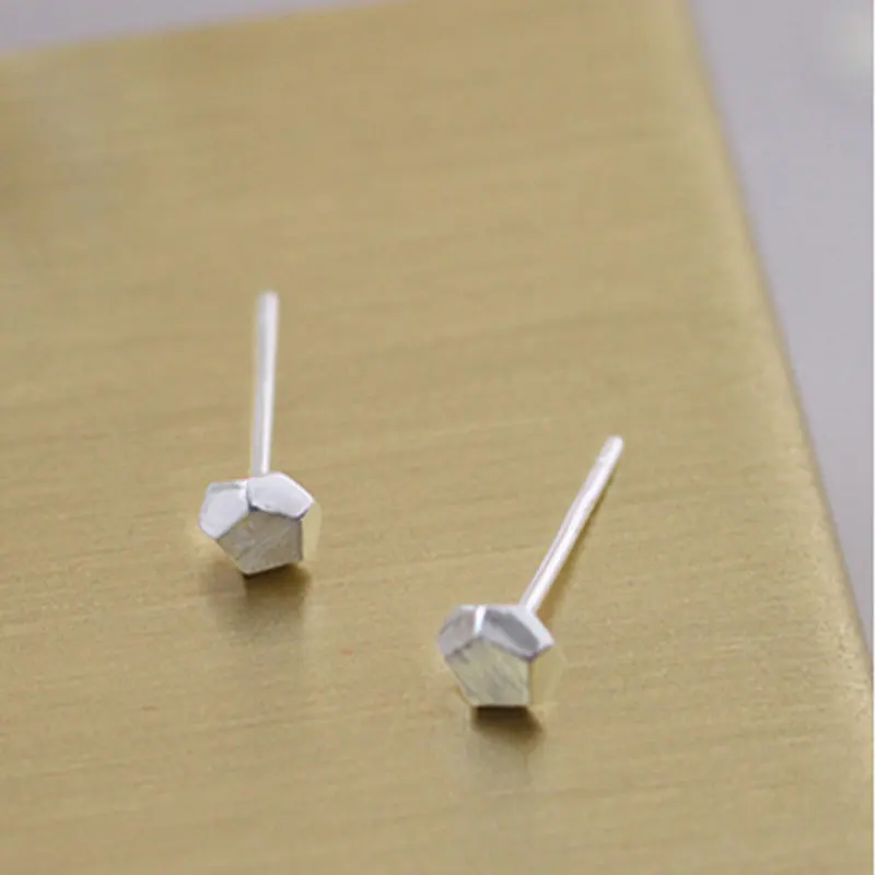 

Minimalist Female Small Geometric Earrings Charm Silver Color Love Wedding Earrings Dainty Black Gold Stud Earrings For Women