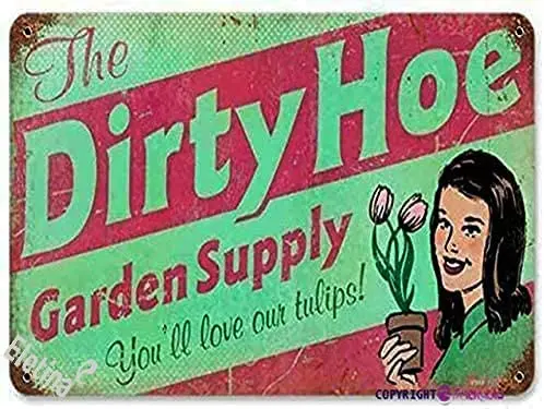 

TSOSK Retro Metal Sign/Dirty Hoe Garden Supply Vintage Metal Sign Sun Surf Sand CA Steel Not Sign Retro Look Home Club bar Wall