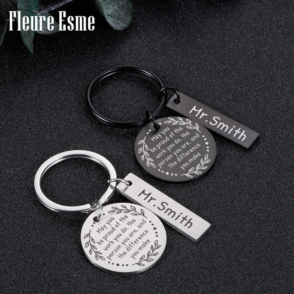 

Customized Teachers' Day Original Keychains Personalized Thanksgiving Day Coach Appreciation Graduation Gift Pendant Key Ring