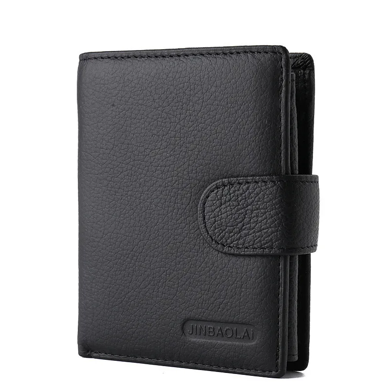 Brand Luxury Men Wallet Genuine Leather Hasp Multifunction Coin Purses Male Lychee Pattern Short Bifold Card Holder Money Clip