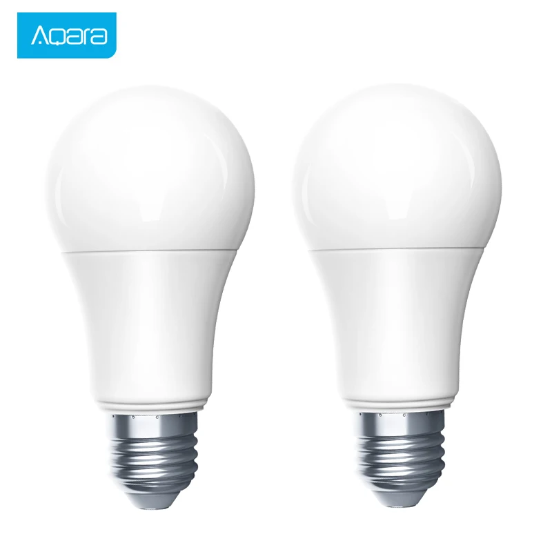 2 PCS Умный светодиодный светильник Aqara 9W E27 2700 K-6500 K 806lum, настраиваемый светодиодный светильник белого цвета для дома и приложения MI Home - Цвет: 2 PCS