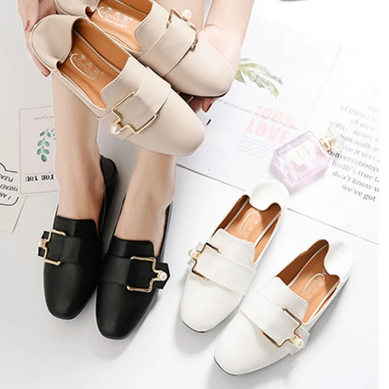 2020 Весенняя дизайнерская обувь женские слипоны кожаная с квадратным носком на