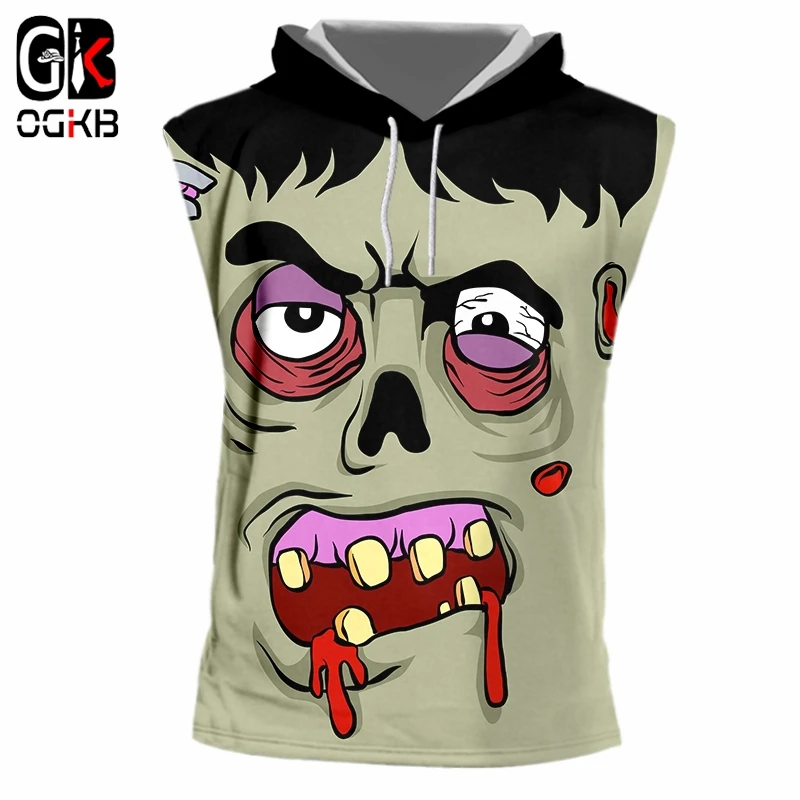 OGKB модная безрукавка с капюшоном для Хэллоуина мужская хит продаж 6XL одежда 3D