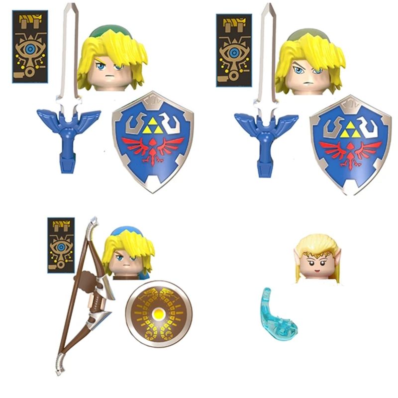 

4pcs/lot The Legend Zelda Figure Head Set Game Princess Link Hyrule Warriors Building Blocks Models Bricks Toys for Children