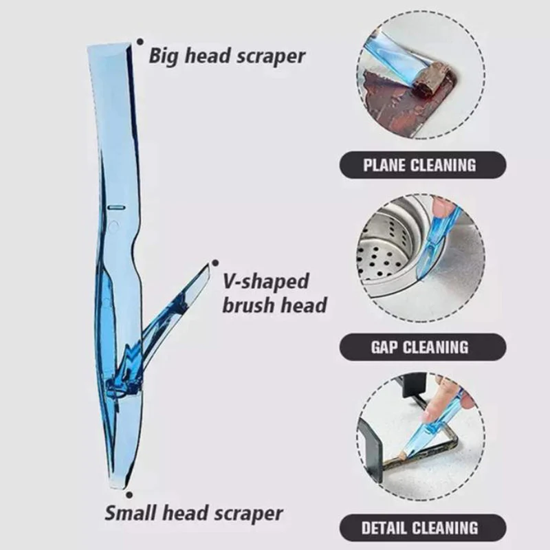 

1PC Decontamination Double-head Scraper Gap Stain Decontamination Shovel Can Opener 3-in-1 Decontamination Cleaning Brush Stove