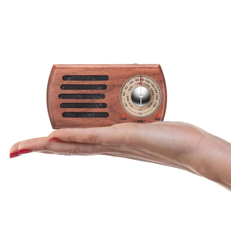 Ретро радио орехового цвета на батарейках с функцией лучшего приема разъем для