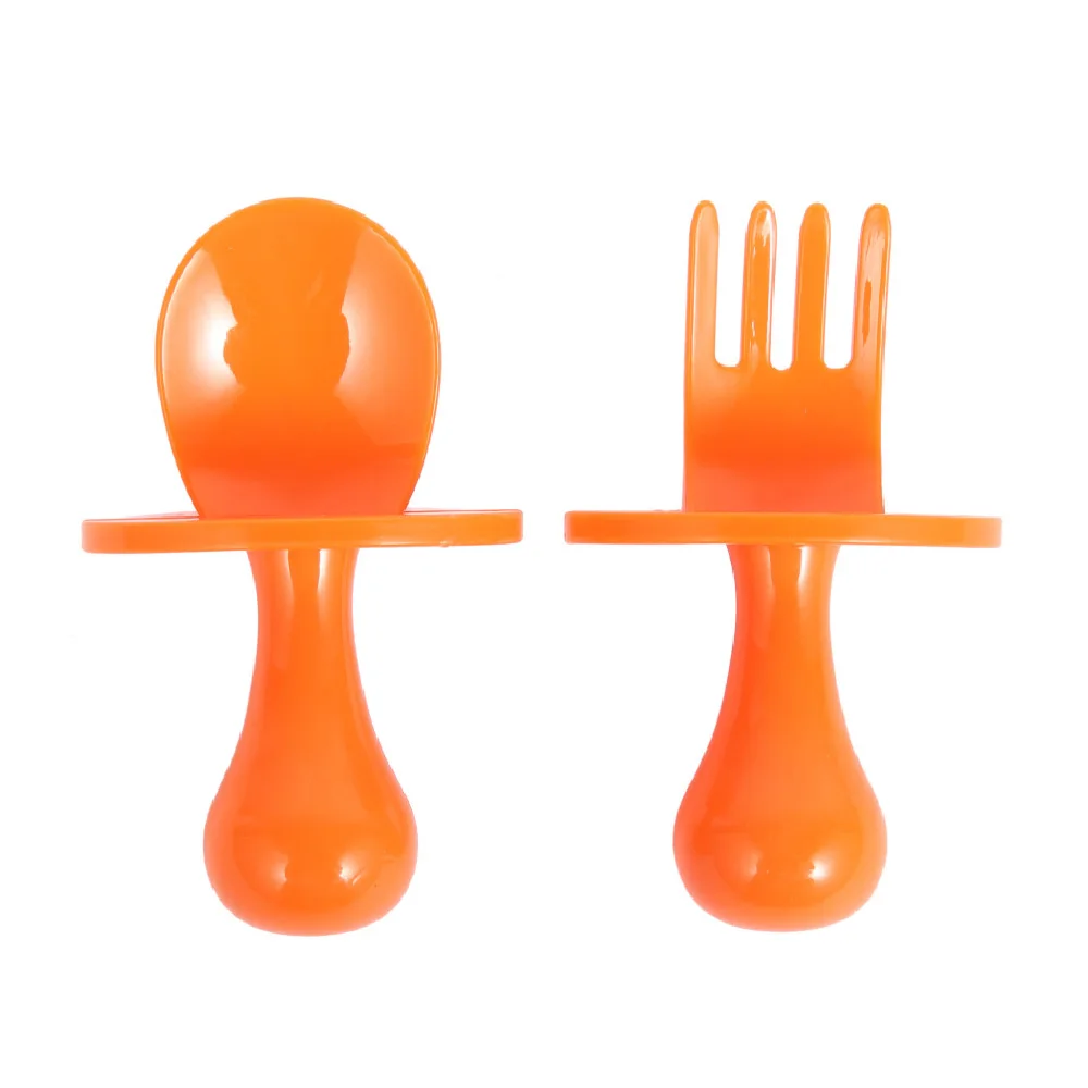 

Baby Utensils Feeding Spoon Fork Set Safe Case Toddler Babies Easy Grip Heat-Resistant Children Feeding Training Spoon