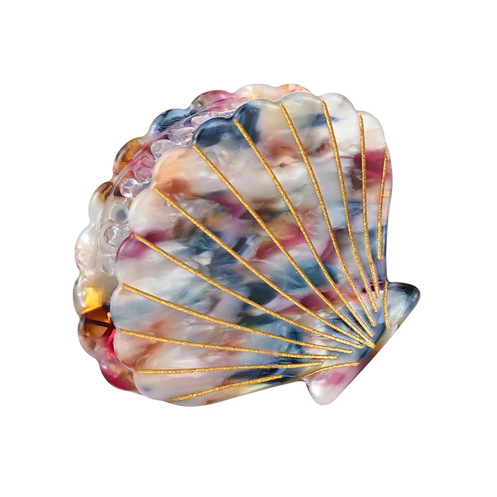 

2021 New Fashion Women Shell Hair Claws Clip Acetate Resin Floral Print Clips Grips Ponytail Hairpins Hair Styling Tools