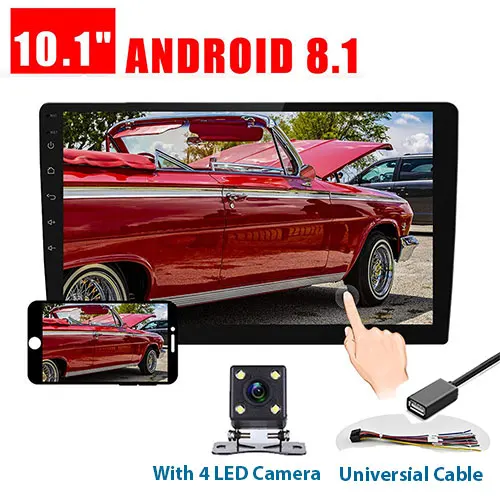 10.1and 4 LED Podofo 9/10. " 2 din Android автомобильный Радио мультимедийный плеер 2 Din универсальное видео MP5 плеер Авто Стерео gps Bluetooth wifi Аудио - Цвет: 10.1and 4 LED