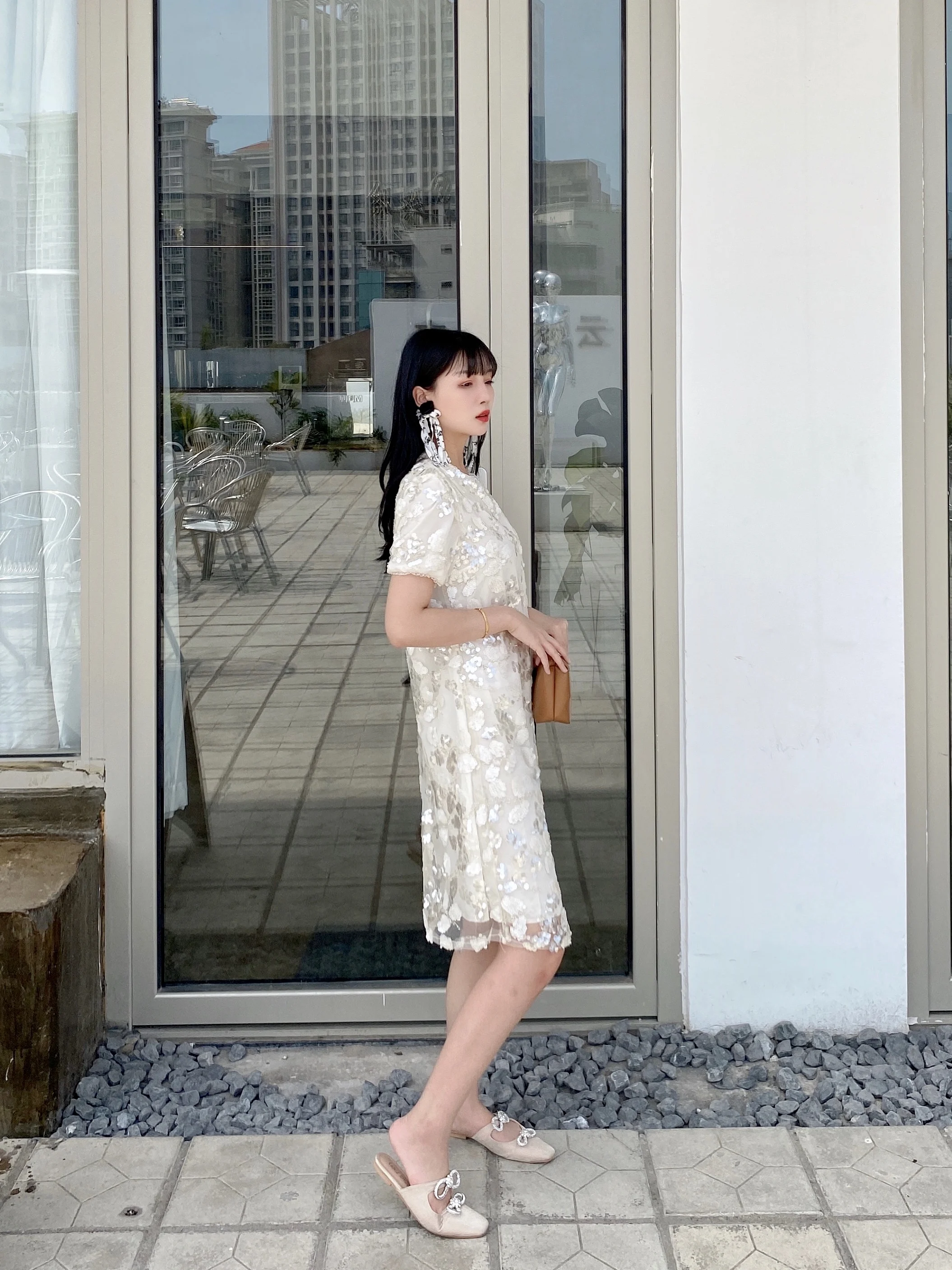 

2021 Spring and Summer New Ladies Look Thin Embroidered Heavy Industry Thin Dress Dresses Women Sexy Dress Women