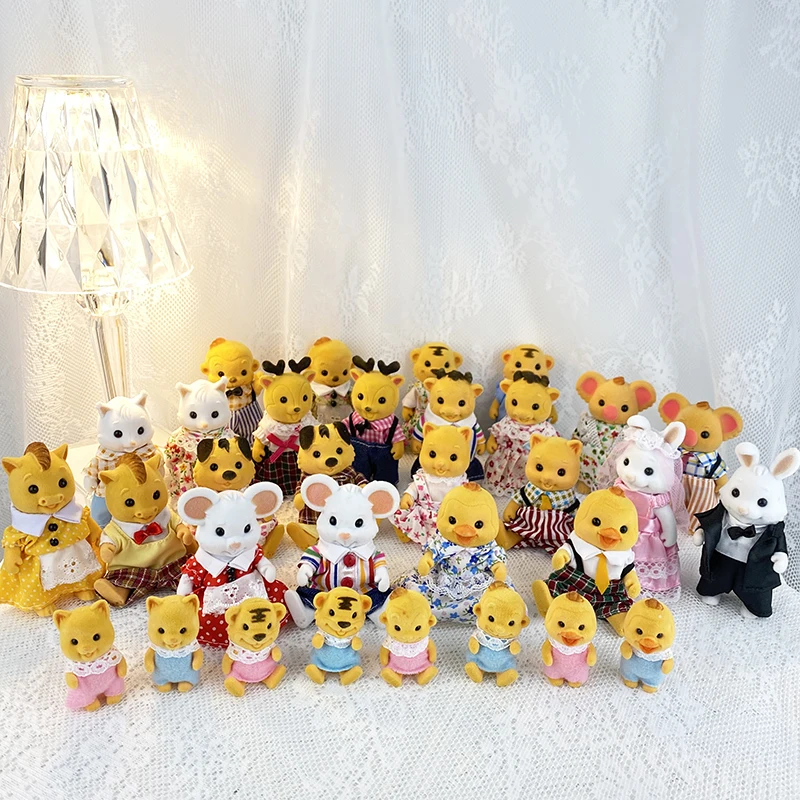 

1/12 Children's Simulation Miniature Dollhouse Furniture Accessories Plush Dolls Koala Duck Forest Family Toys For Girls Gifts