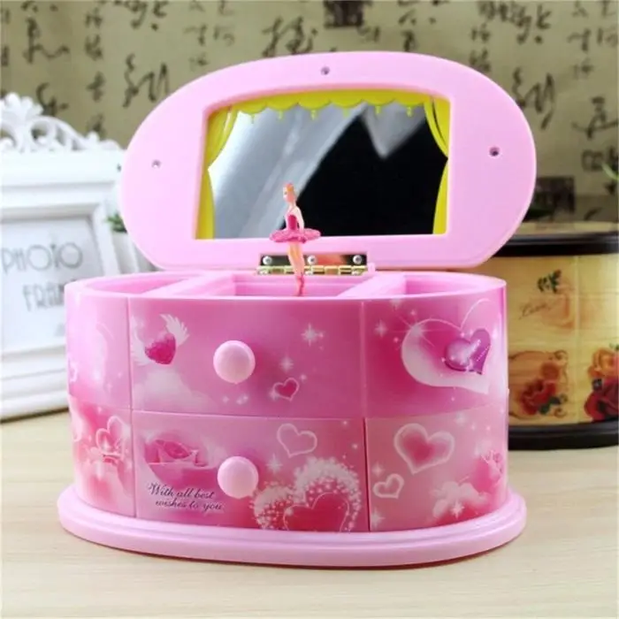 Музыкальная шкатулка Танцующая балерина Шкатулка чехол для хранения с зеркалом